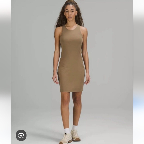 lululemon athletica Dresses & Skirts - lululemon athletica Bodycon Casual Athleisure Dress Tan Mini Dress Stretchy 8